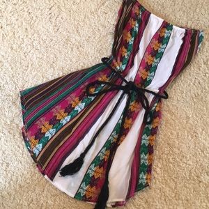 Strapless tribal print dress size Small NWT